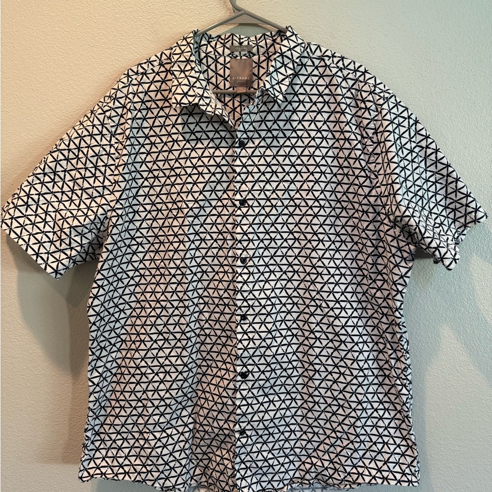 Denim Monochrome Triangle Pattern Shirt from Stitch Fix.